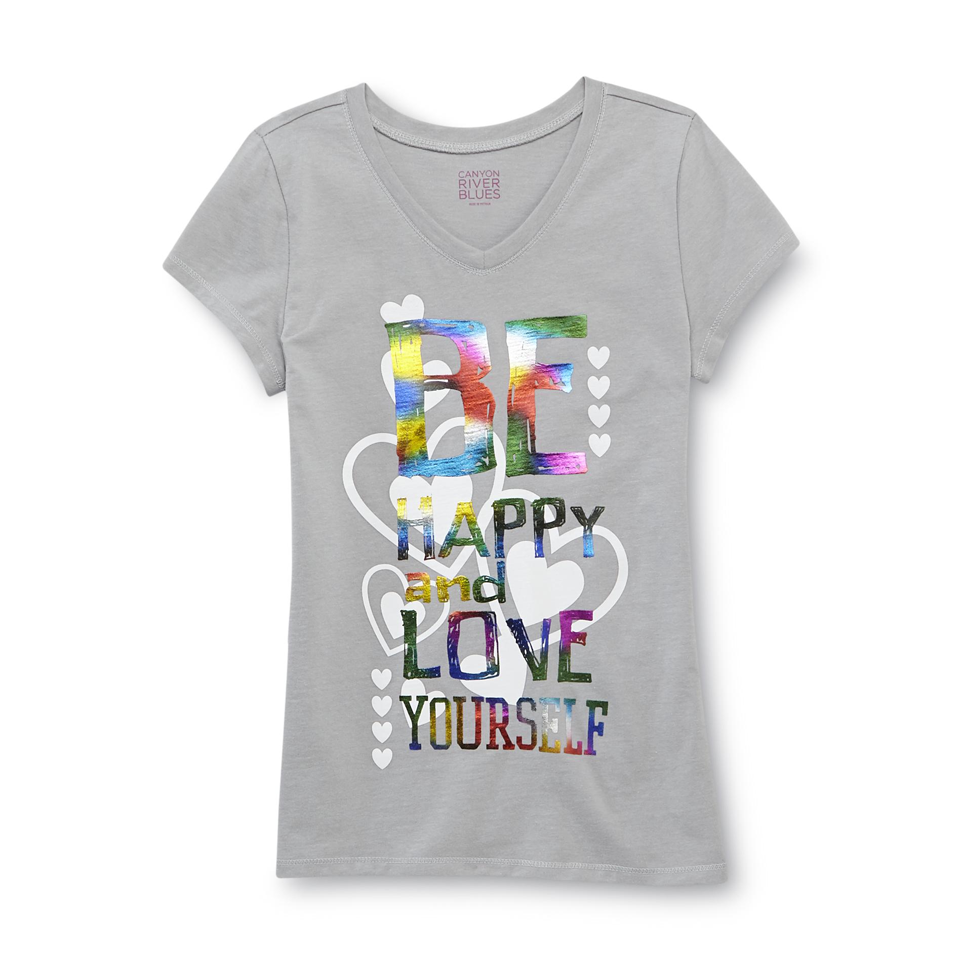 Canyon River Blues Girl's Graphic T-Shirt - Be Happy