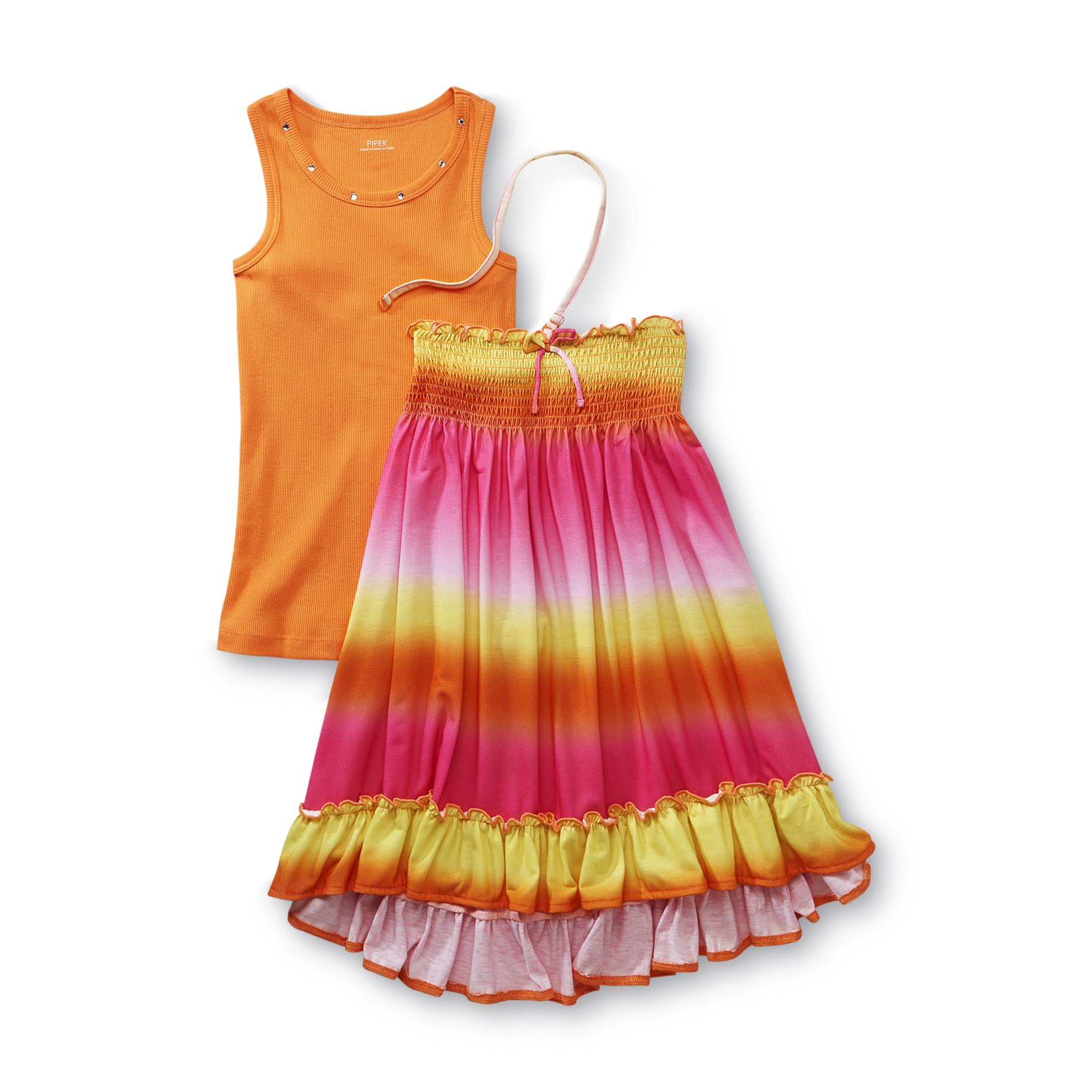 Piper Girl's Tank Top & Convertible Skirt - Gradient Color