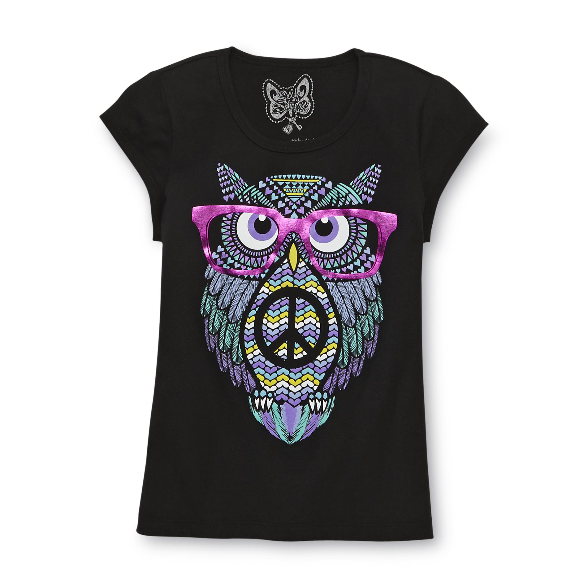 Self Esteem Girl's Graphic T-Shirt - Owl
