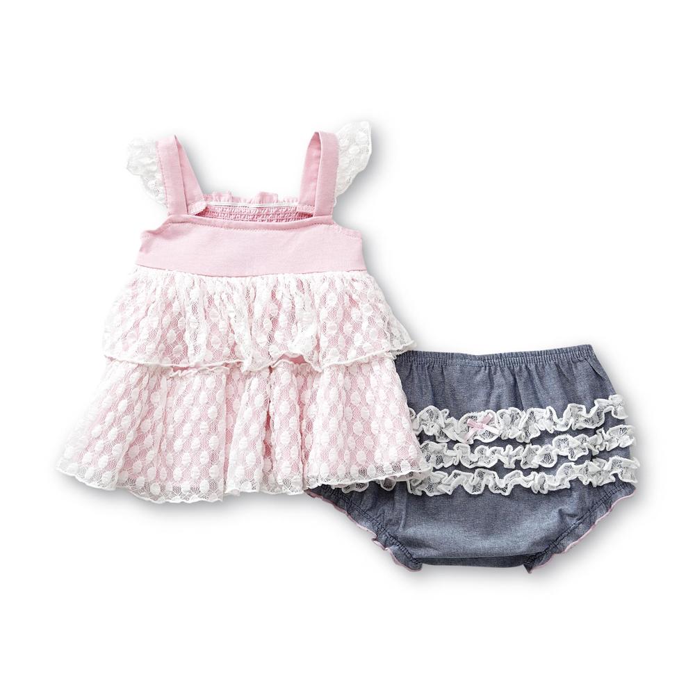 Small Wonders Newborn Girl's Tunic Top & Diaper Cover - Chambray