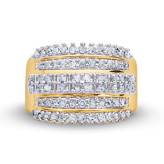Gold Plated 1.00Cttw. Diamond Ring