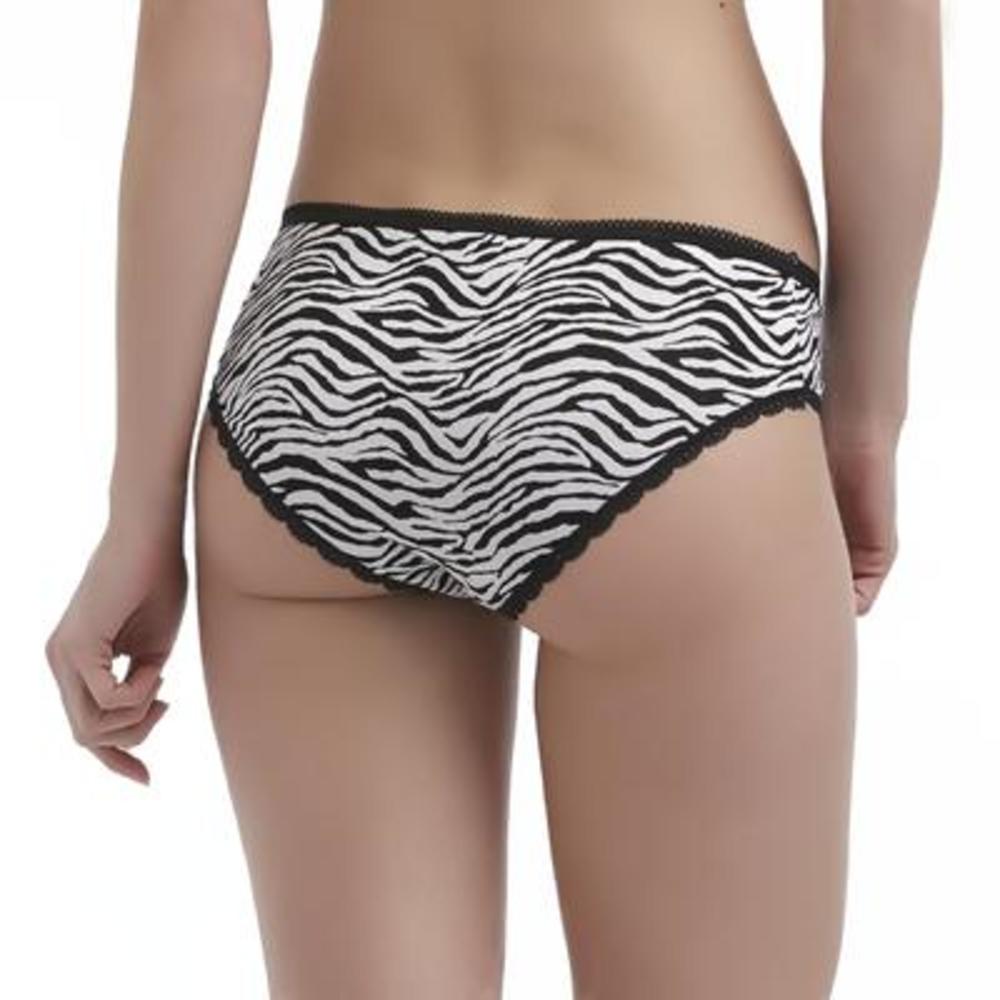 Jaclyn Smith Women's 2-Pair Hipster Panties - Zebra Stripe