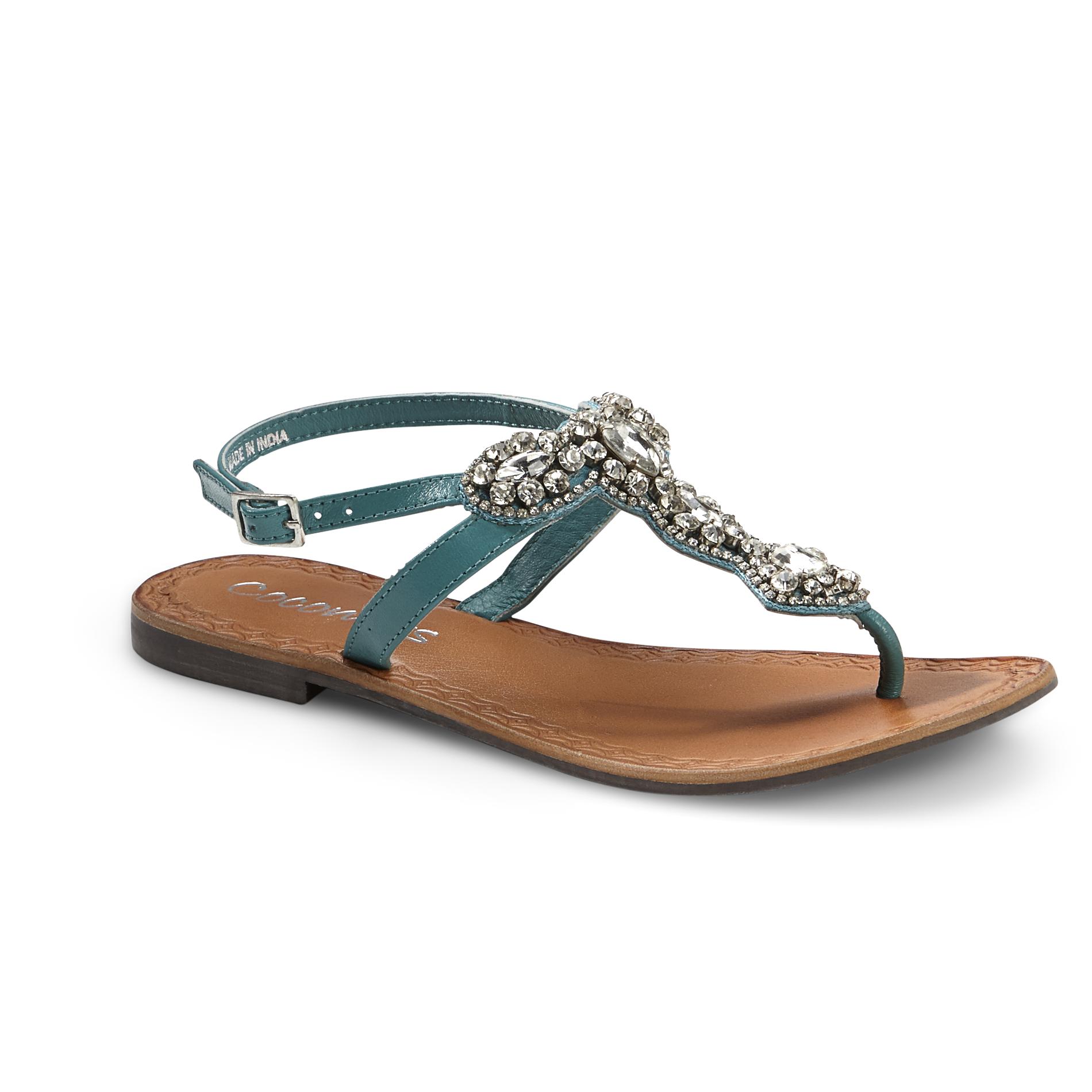Coconuts by Matisse Women's Prism Turquoise Rhinestone Thong Sandals