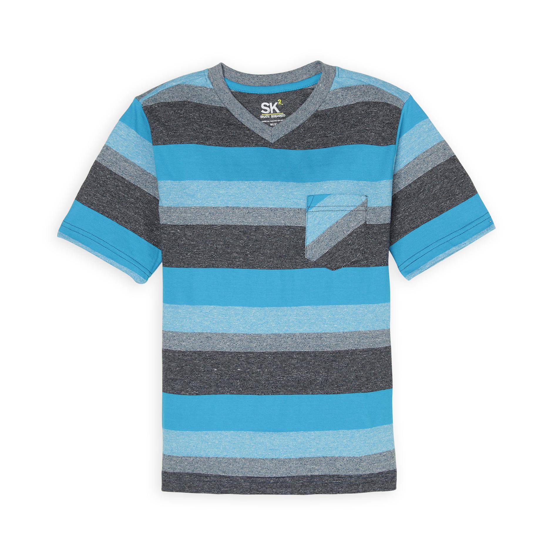 SK2 Boy's V-Neck T-Shirt - Striped