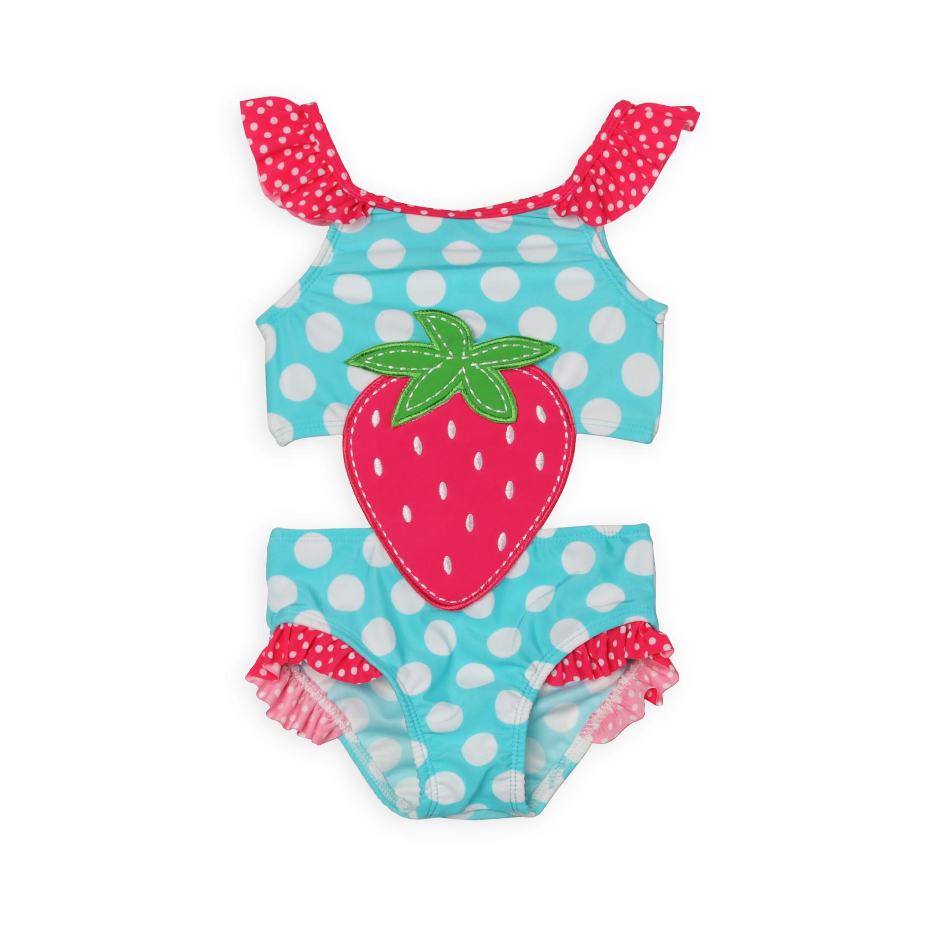 Joe Boxer Infant & Toddler Girl's Monokini Swimsuit - Strawberry & Polka Dots