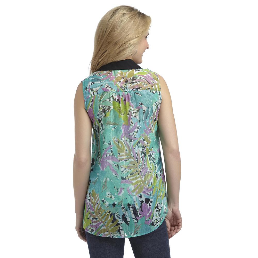 Jaclyn Smith Women's Chiffon Top & Cami Floral