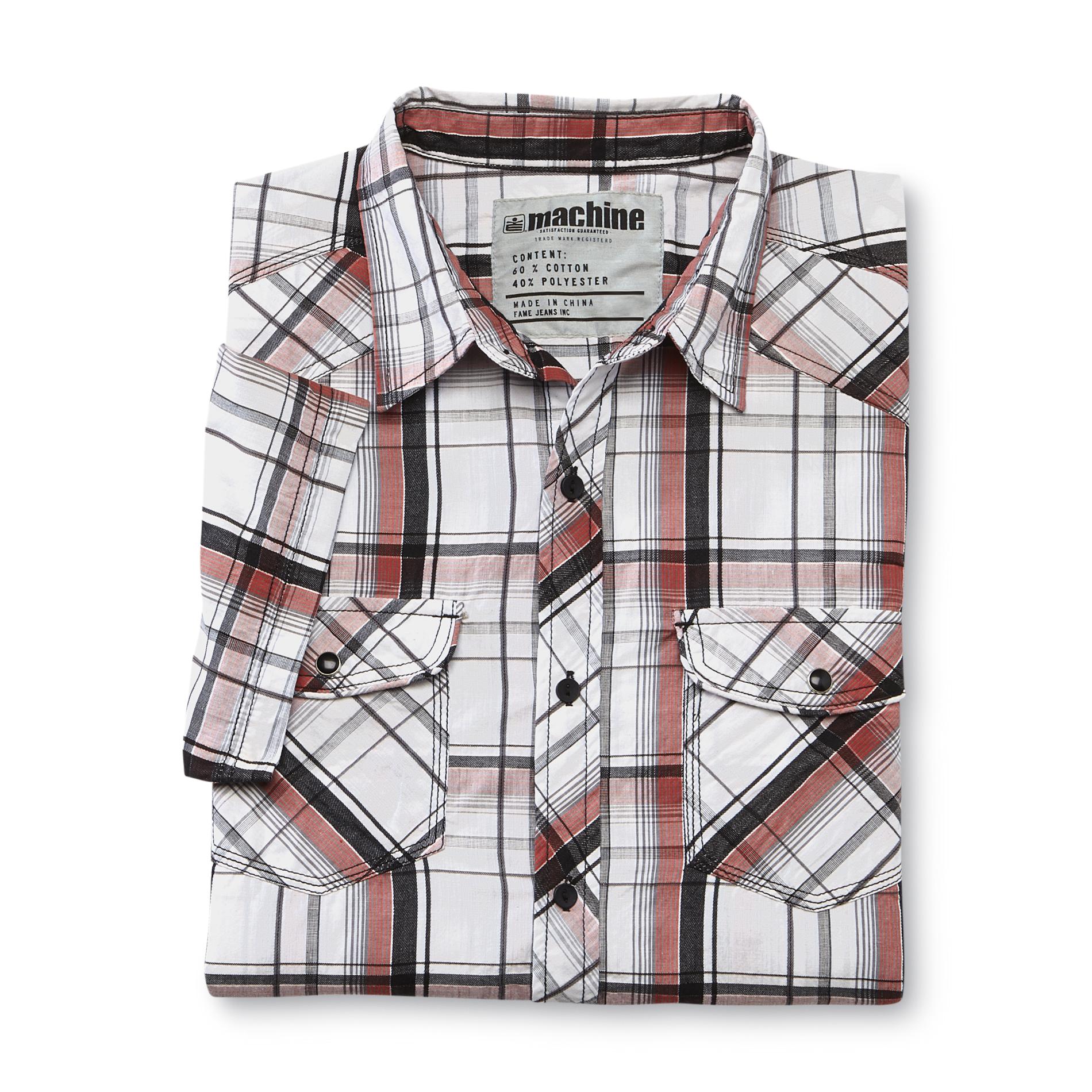 Point Zero Young Men's Short-Sleeve Shirt - Plaid