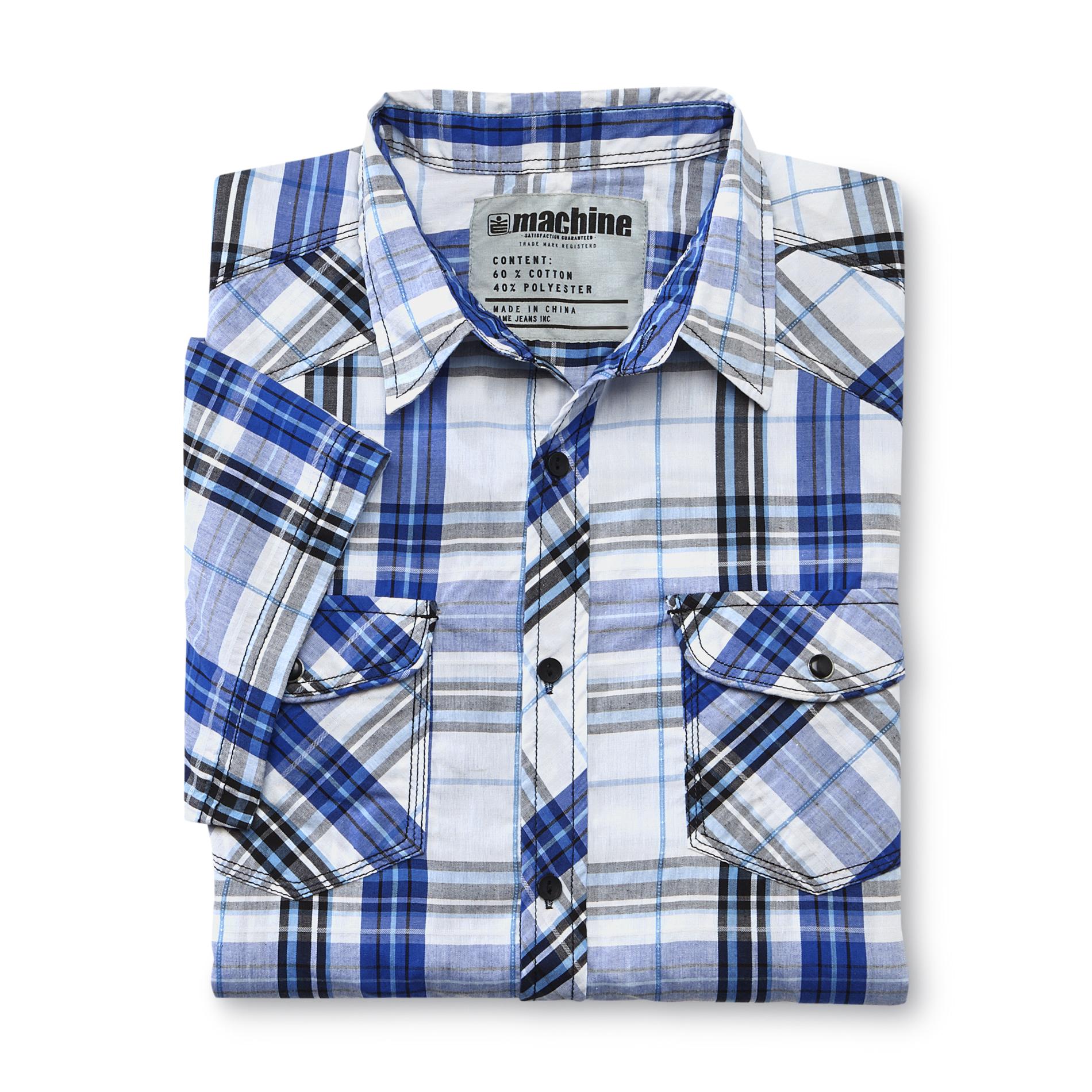 Point Zero Young Men's Short-Sleeve Shirt - Plaid