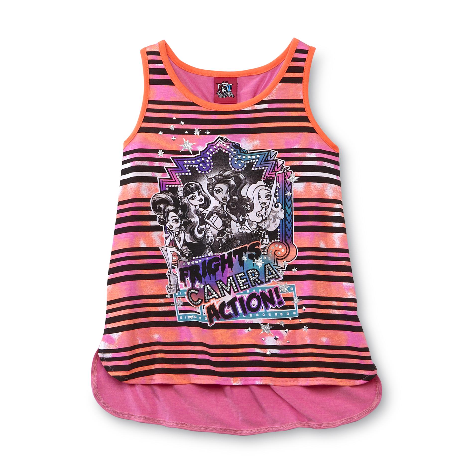 Monster High Girl's Racerback Tank Top - Frights Camera Action