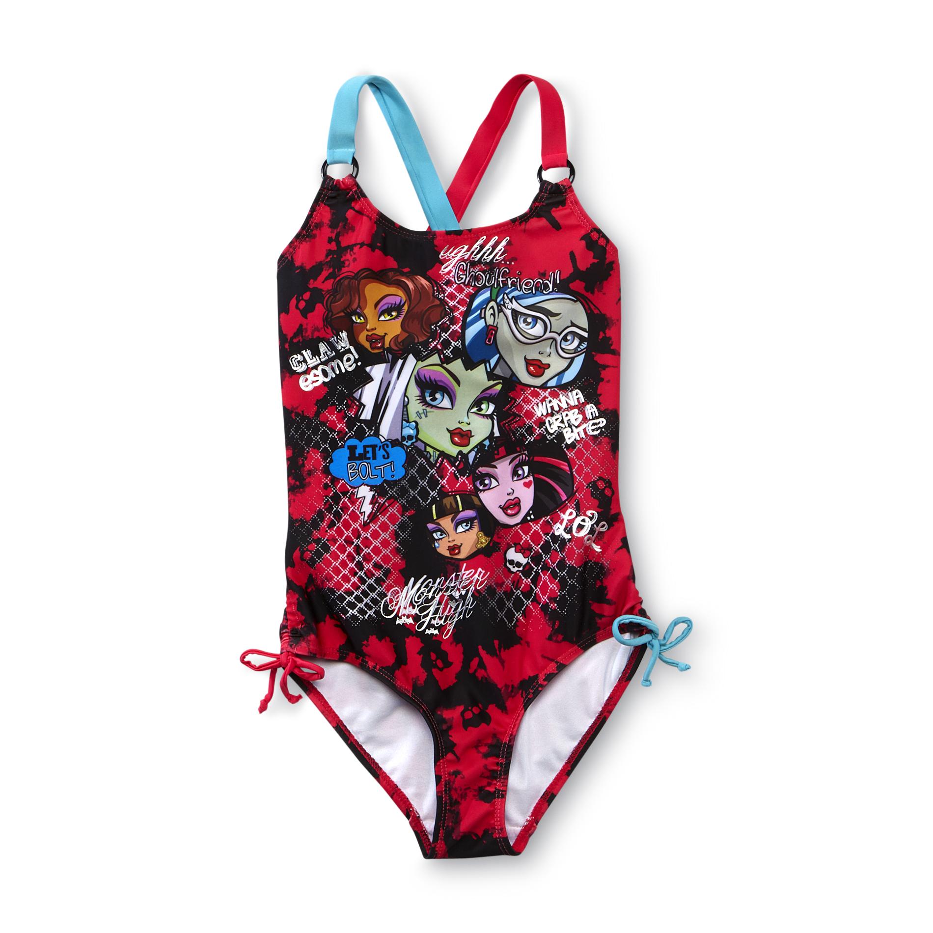 Monster High Girl's Swimsuit - Ghoufriends