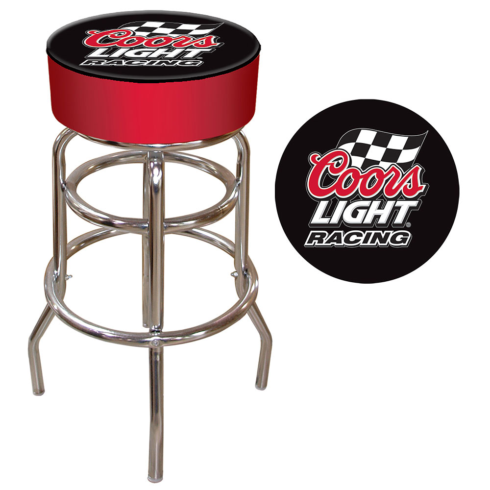 Trademark Coors Light Racing Logo Padded Bar Stool - Made In USA