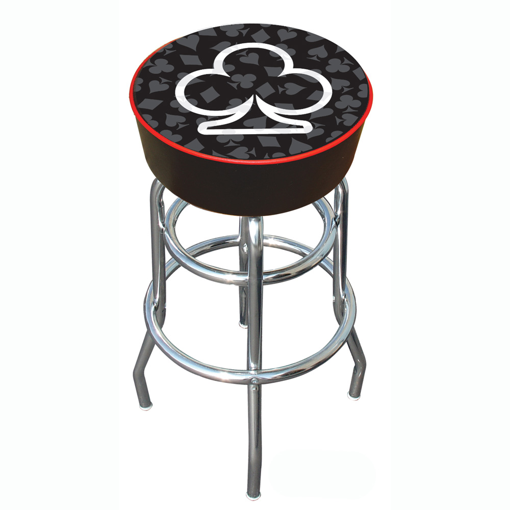 Trademark Four Aces Club Logo Padded Bar Stool - Made In USA