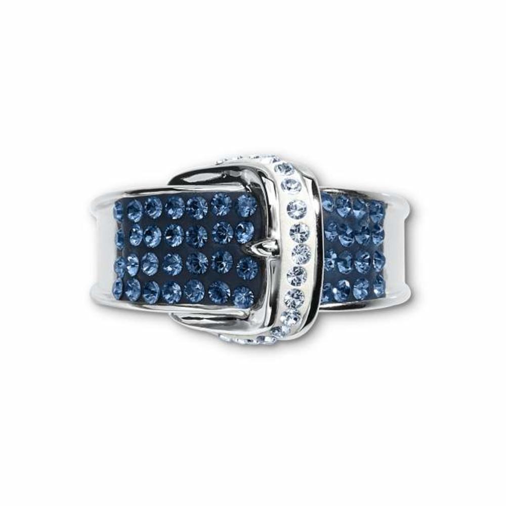 Shades Of Elegance Swarovski Crystal Platinum Over Bronze Buckle Ring