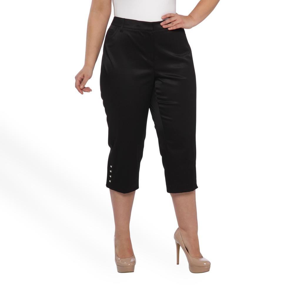 zac &#38; rachel woman Women's Plus Satin Cropped Dress Pants