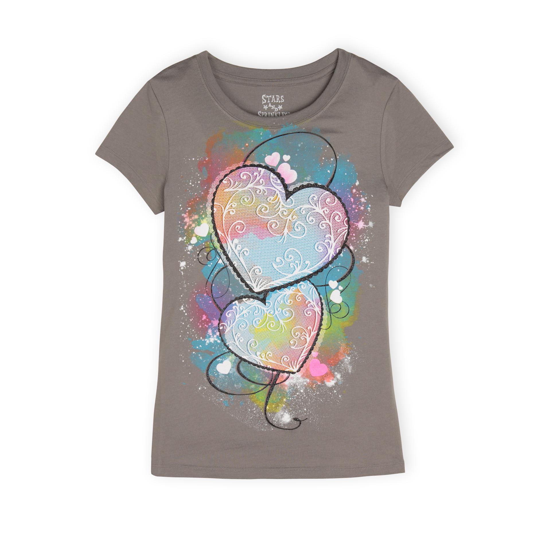 Hybrid Girl's Graphic T-Shirt - Hearts