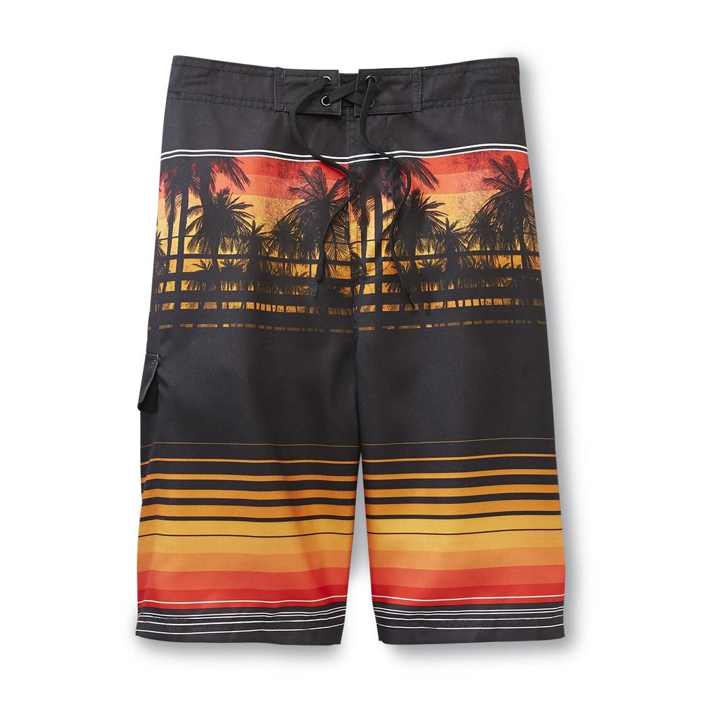 Joe Boxer Men's Board Shorts - Palm Trees & Striped