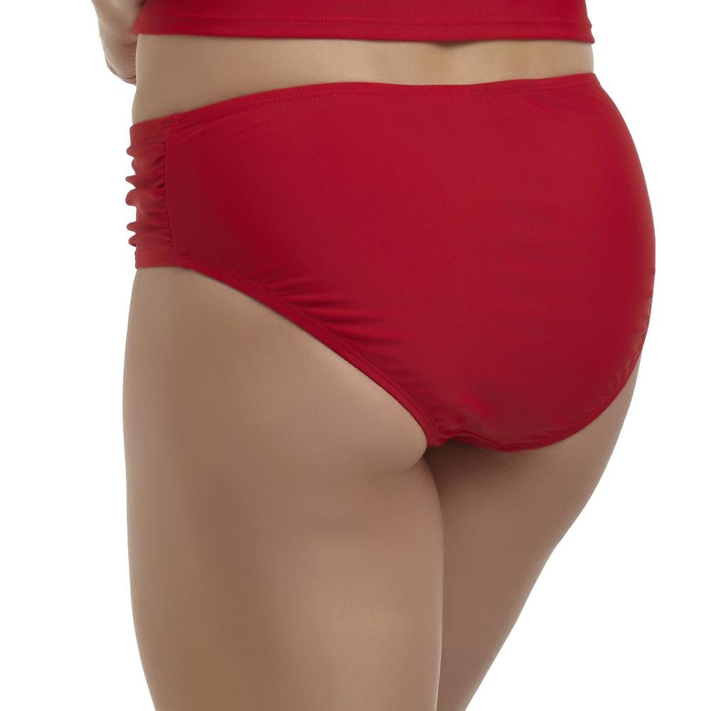 Jaclyn Smith Women's Solid Shirred Bikini Bottom