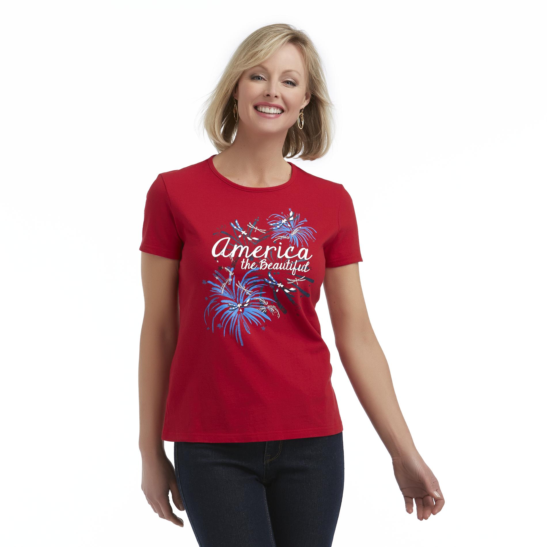 Holiday Editions Women's Graphic T-Shirt - America the Beautiful