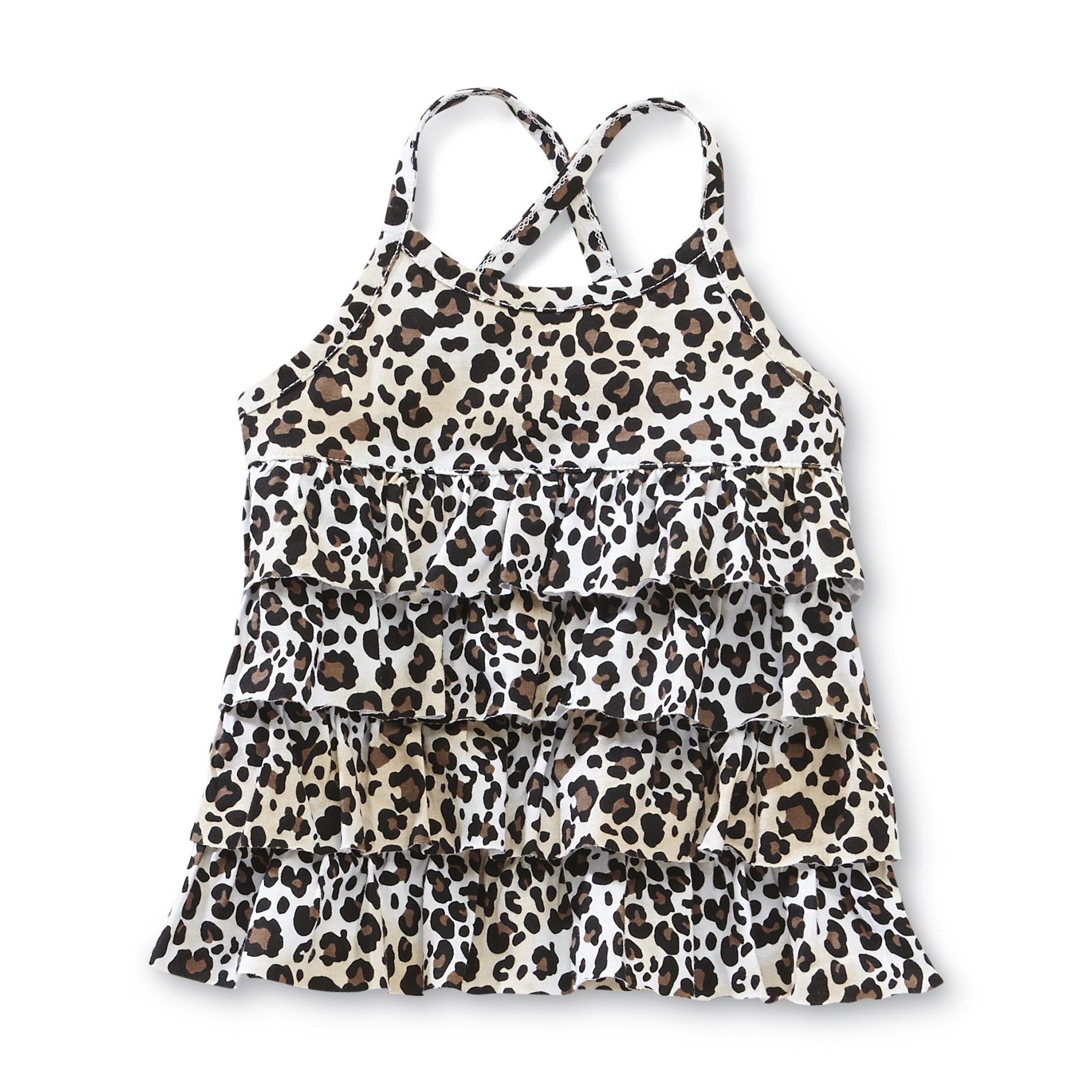 Toughskins Infant & Toddler Girl's Tiered Ruffle Tank Top - Leopard Print