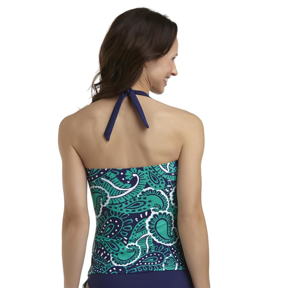 Jaclyn Smith Women's Knotted Halter Tankini Top - Paisley