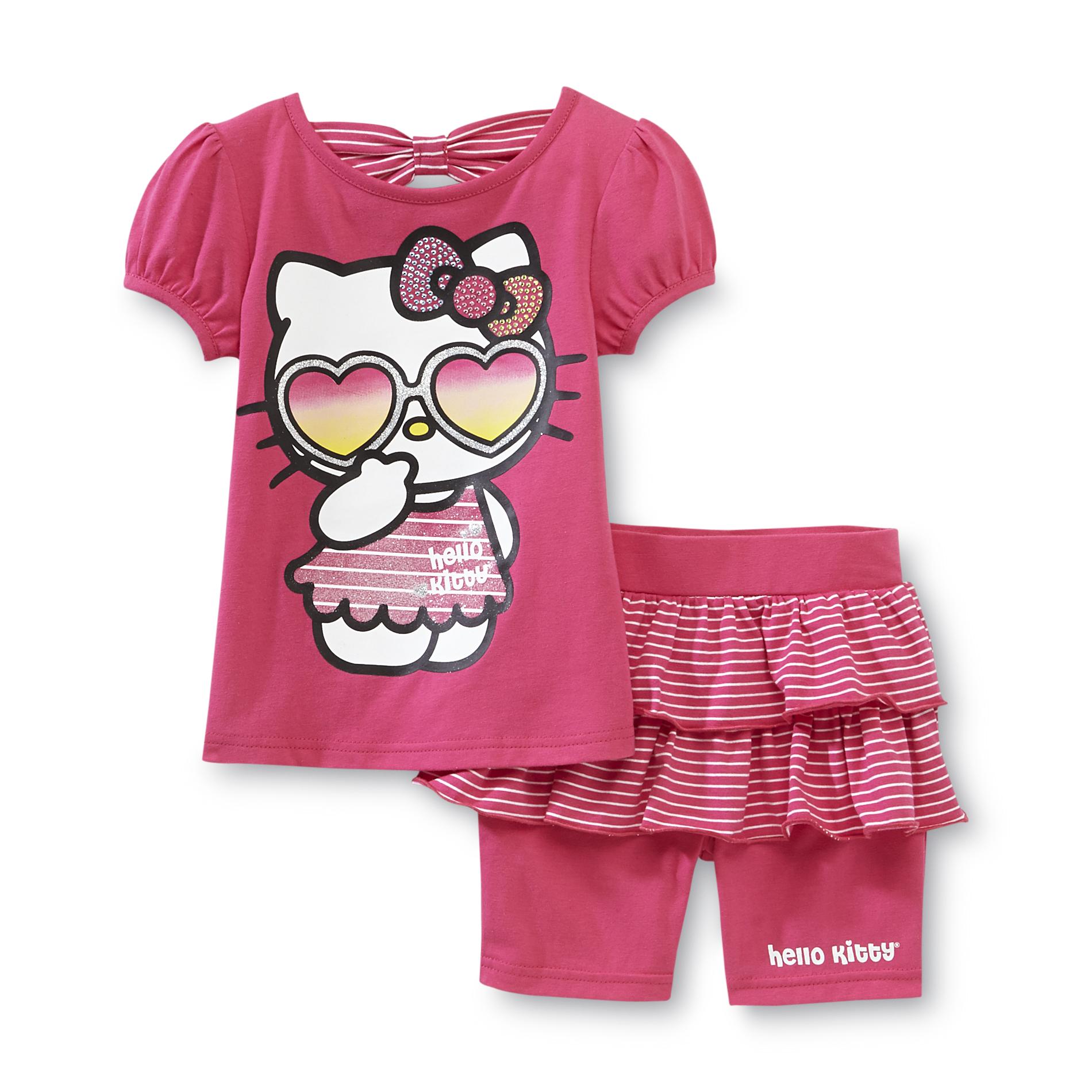 Hello Kitty Girl's Shirt & Tutu Shorts