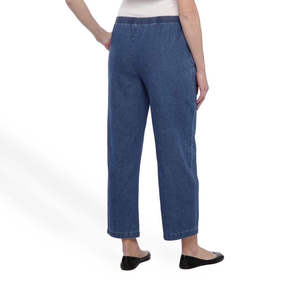 Basic Editions Women's Pull-On Denim Pants