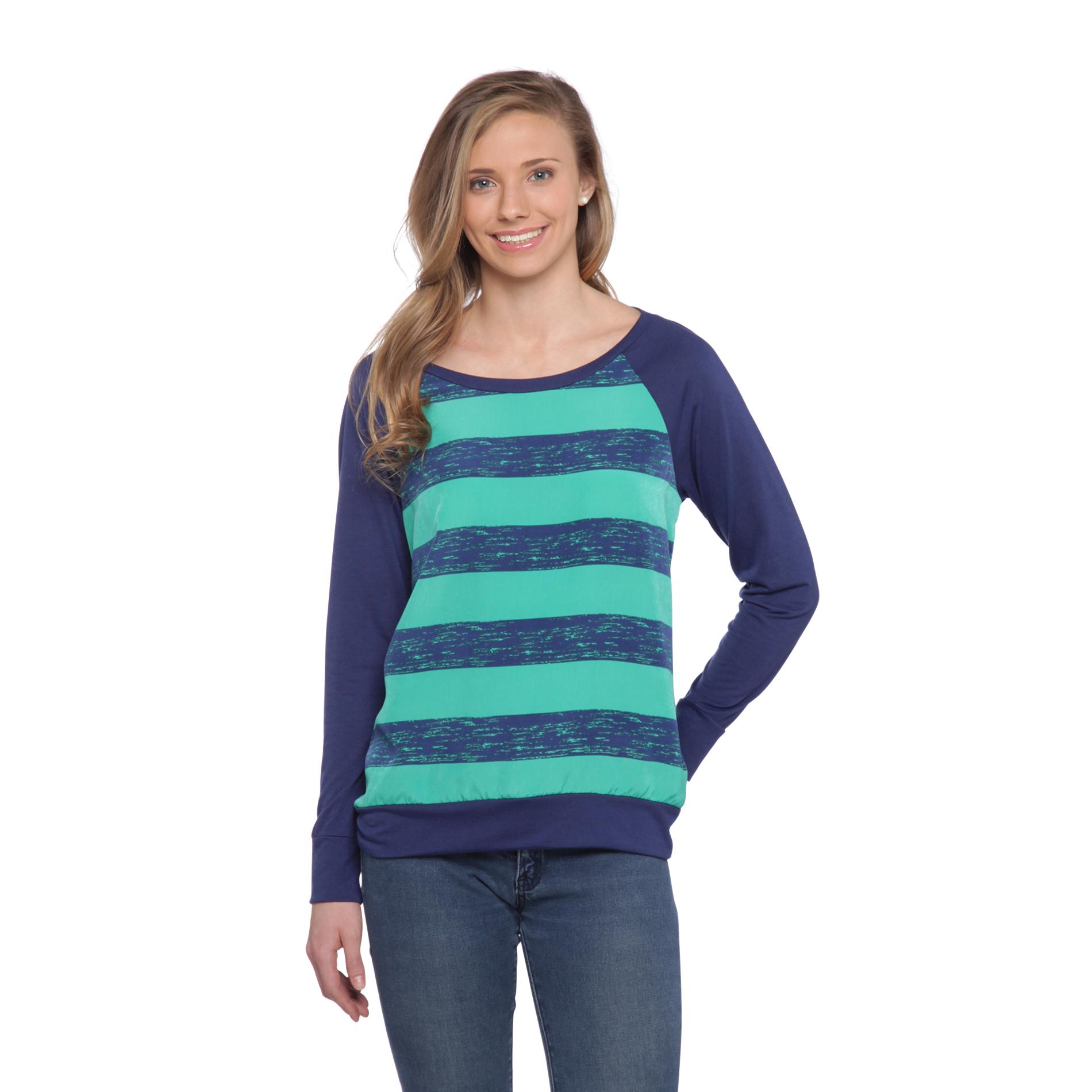 Wallflower Junior's Chiffon Sweater - Striped
