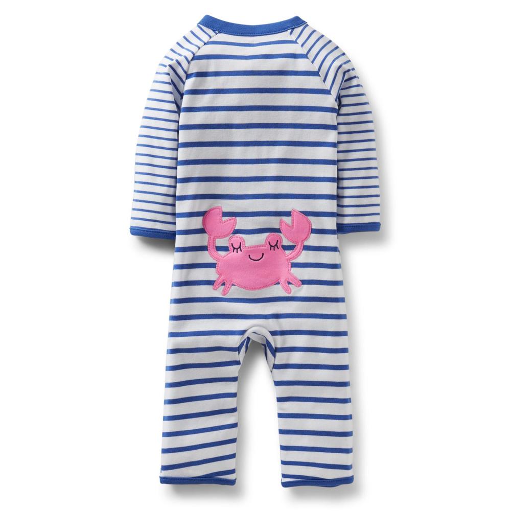 Carter's Newborn Girl's Striped Sleeper Pajamas - Crab