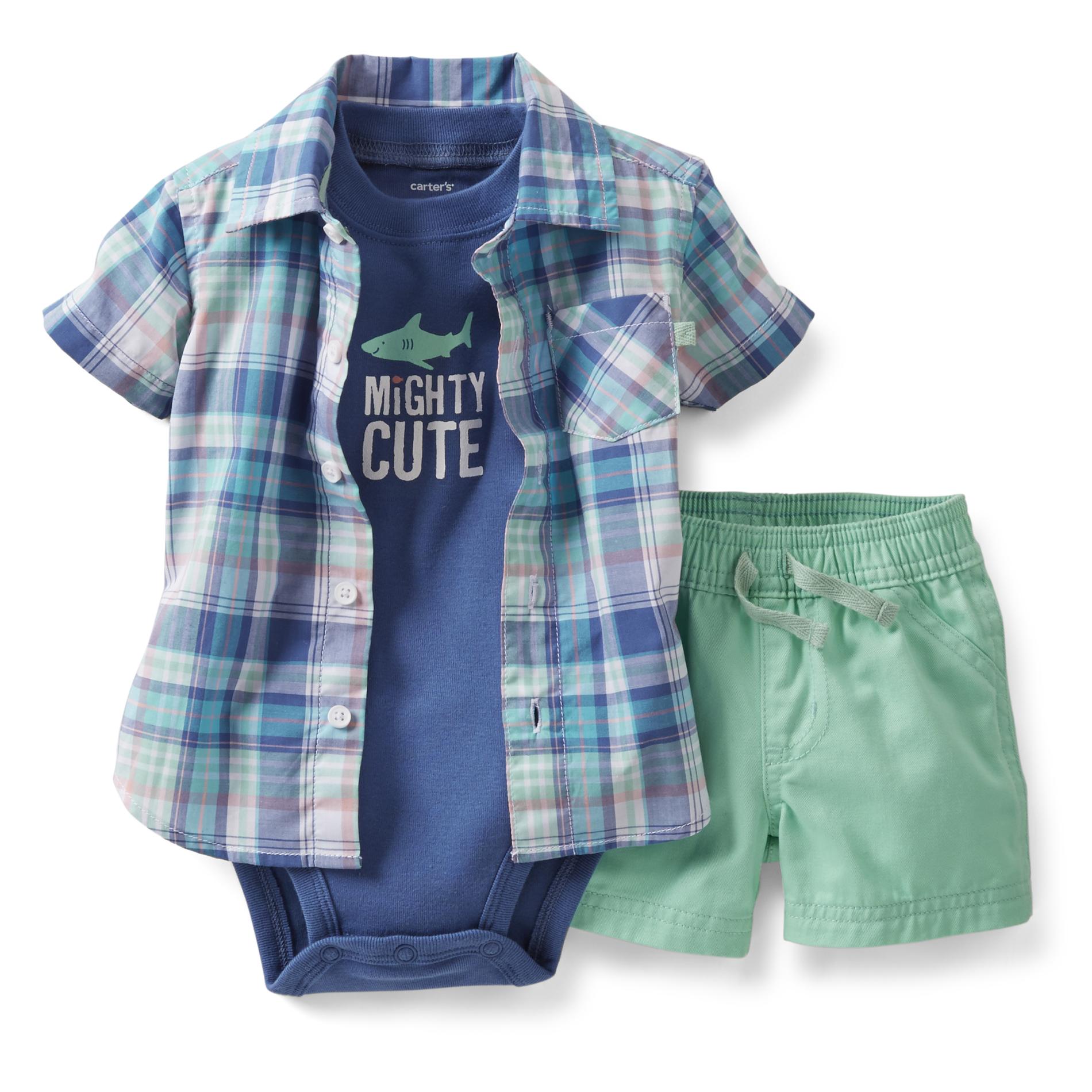 Carter's Newborn & Infant  Boy's Bodysuit  Shirt & Shorts - Mighty Cute