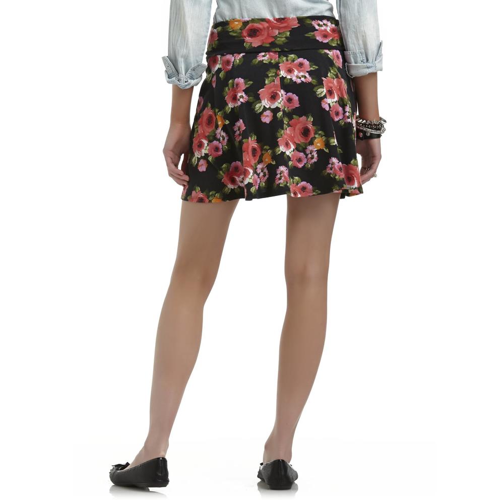 Bongo Junior's Fold-Over Waist Skirt - Rose Floral