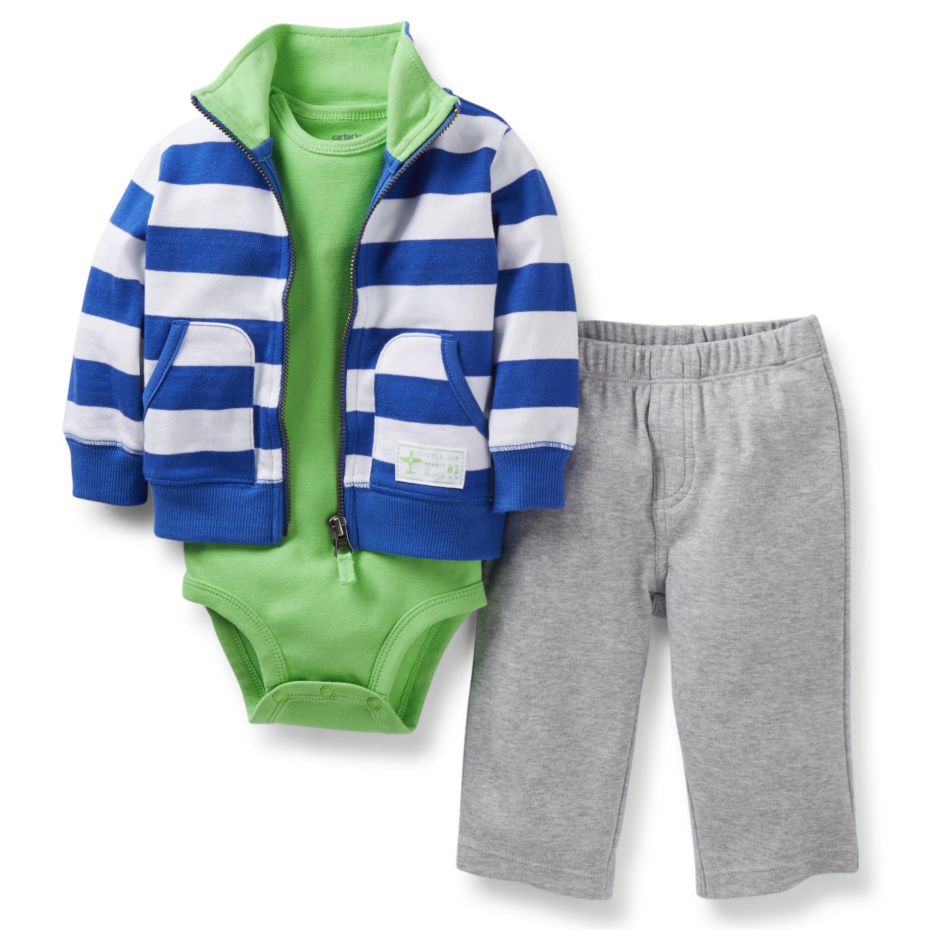 Carter's Newborn & Infant Boy's Bodysuit  Cardigan & Pants