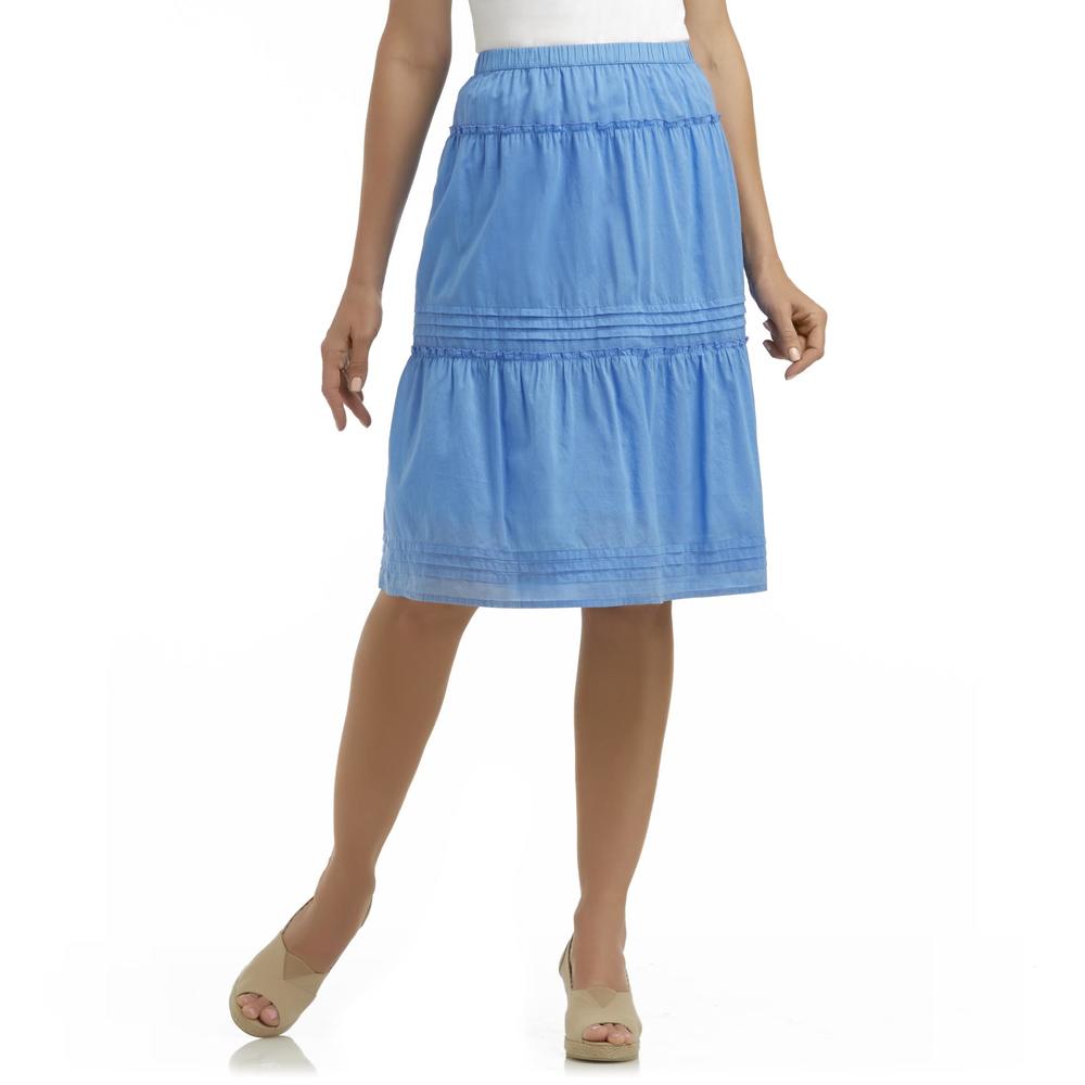 Basic Editions Women's Tiered Skirt - Knife Pleats