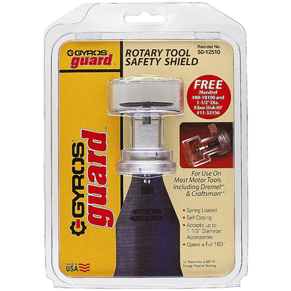 Gyros PowerPro Variable Speed Rotary Tool Kit and Guard Safety Shield Kit, 1-1/2" Dia. Capacity