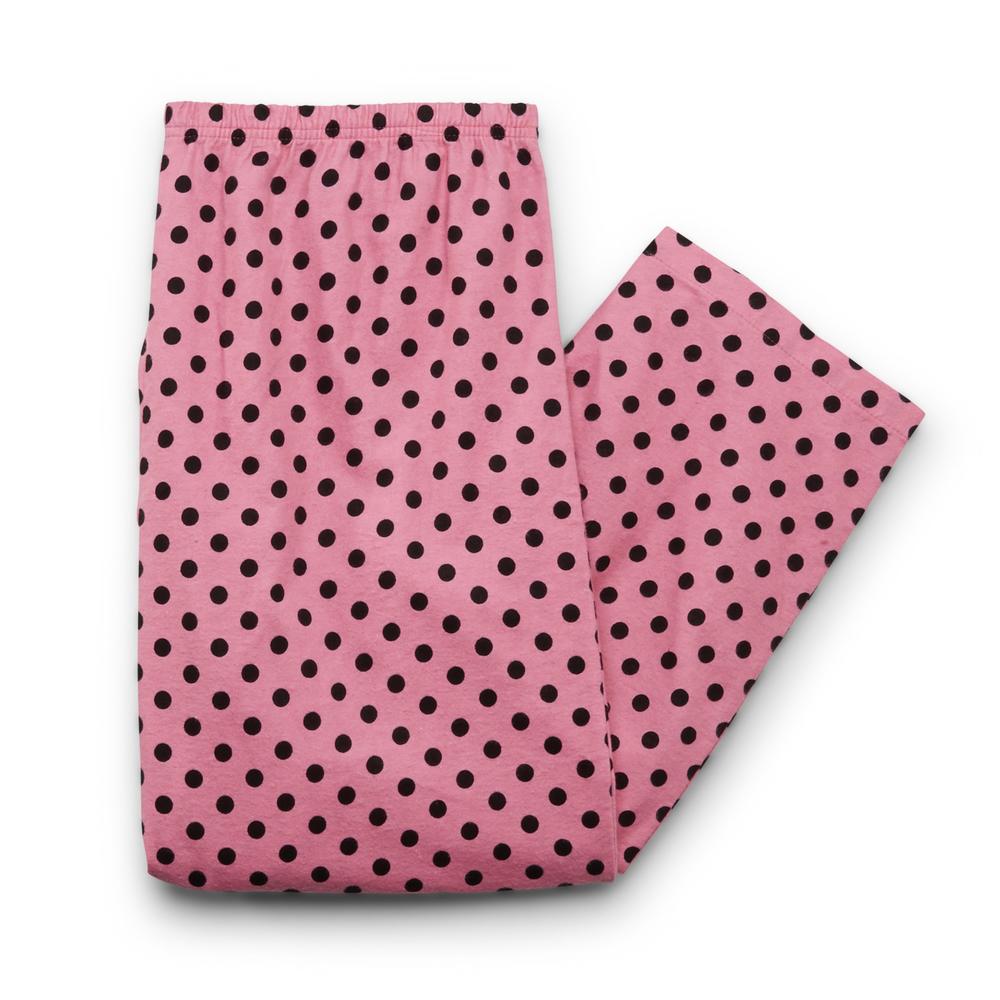 Joe Boxer Women's Plus Flannel Pajama Top & Pants - Polka Dots