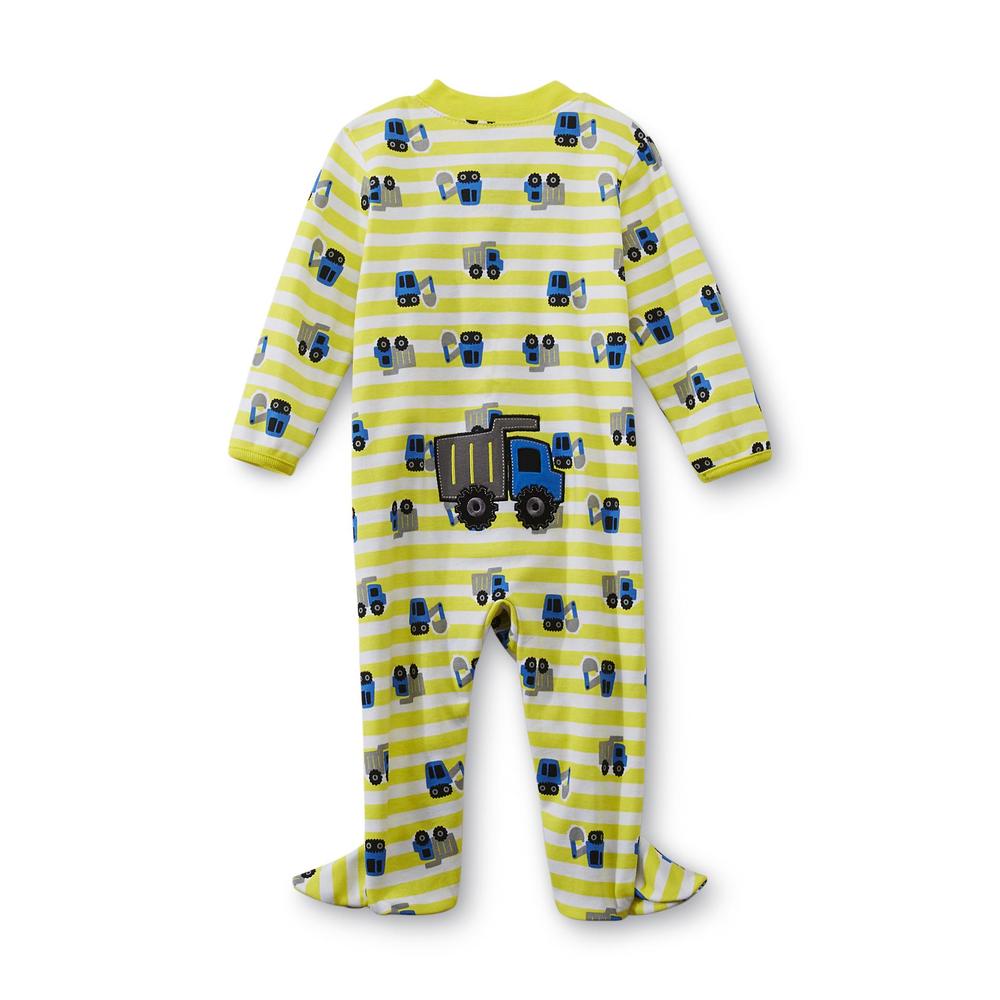 Little Wonders Newborn & Infant Boy's Striped Footed Sleeper Pajamas - Dump Truck