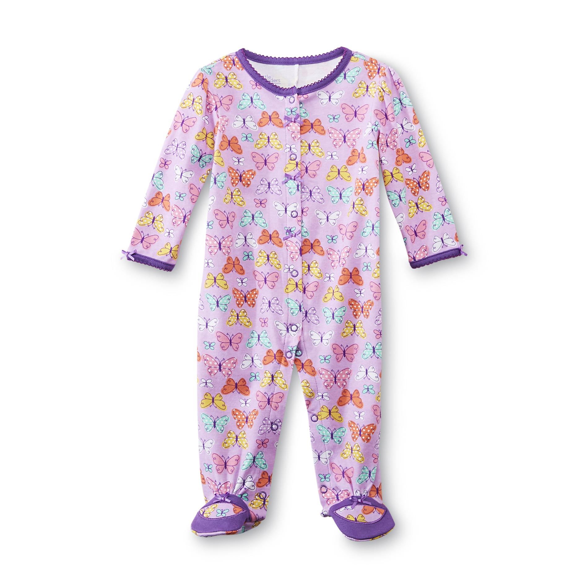 Little Wonders Newborn Girl's Footed Sleeper Pajamas - Butterflies
