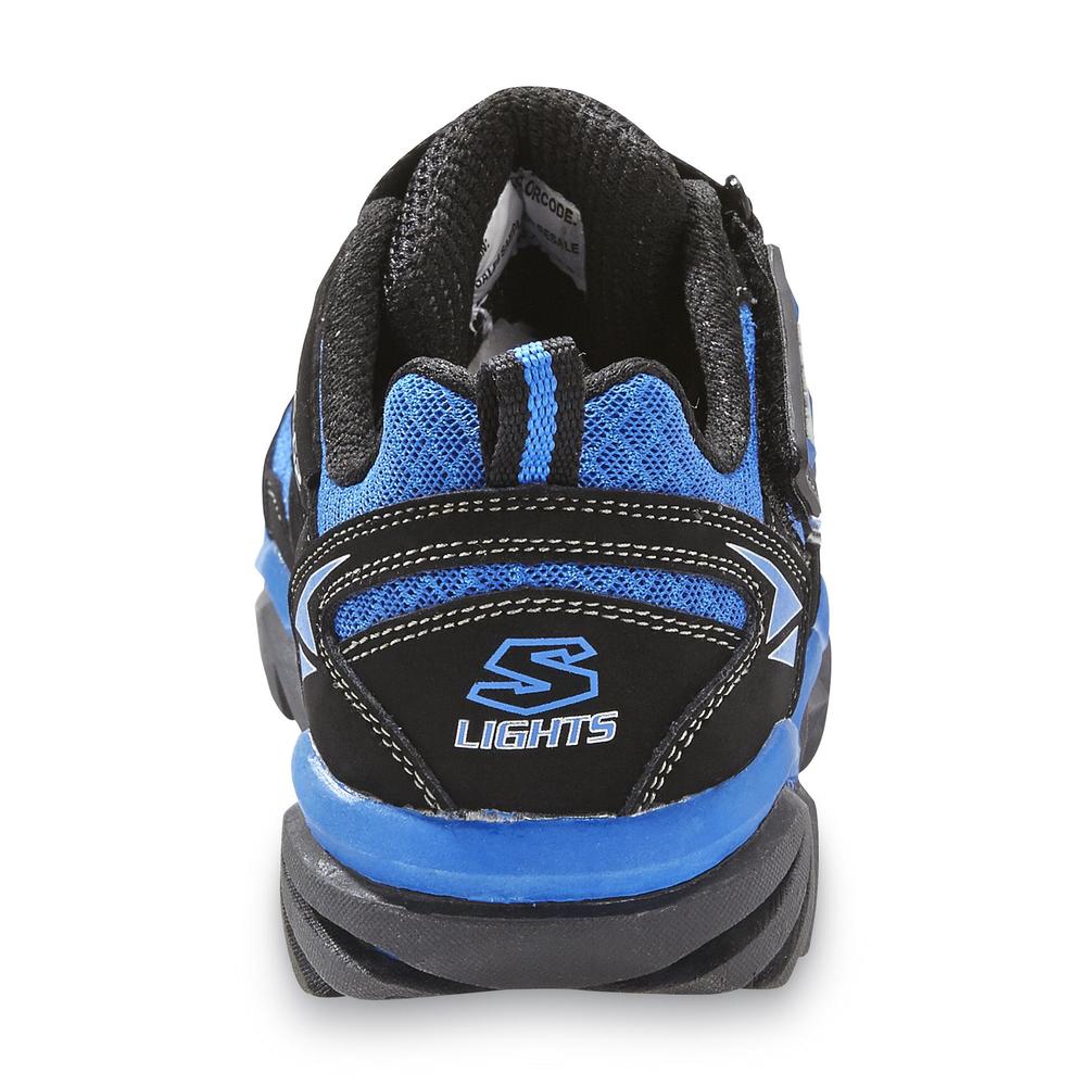 Skechers Boy's Hawk Super Z Black/Blue Light-Up Athletic Shoe