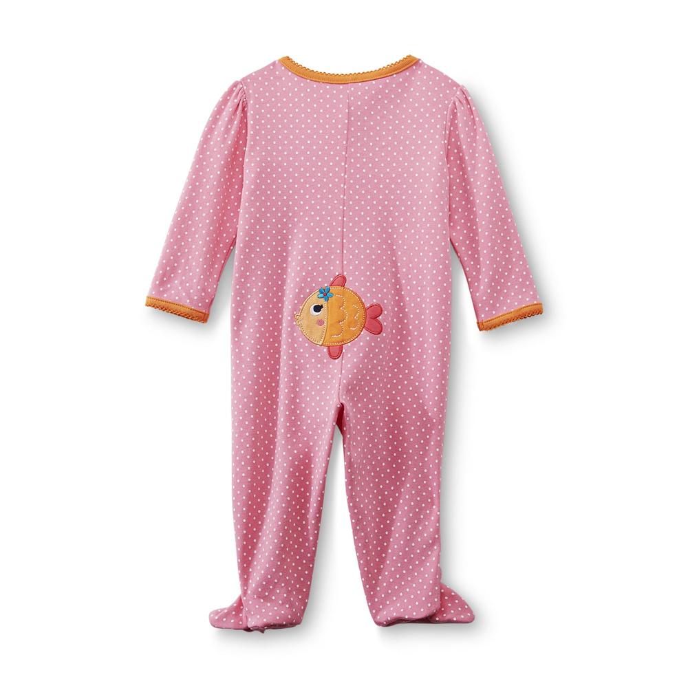 Little Wonders Newborn & Infant Girl's Footed Sleeper Pajamas - Flamingo & Polka Dots