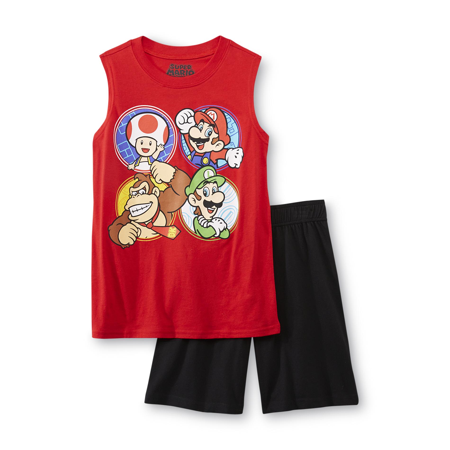 Nintendo Super Mario Bros. Boy's Sleeveless T-Shirt & Shorts
