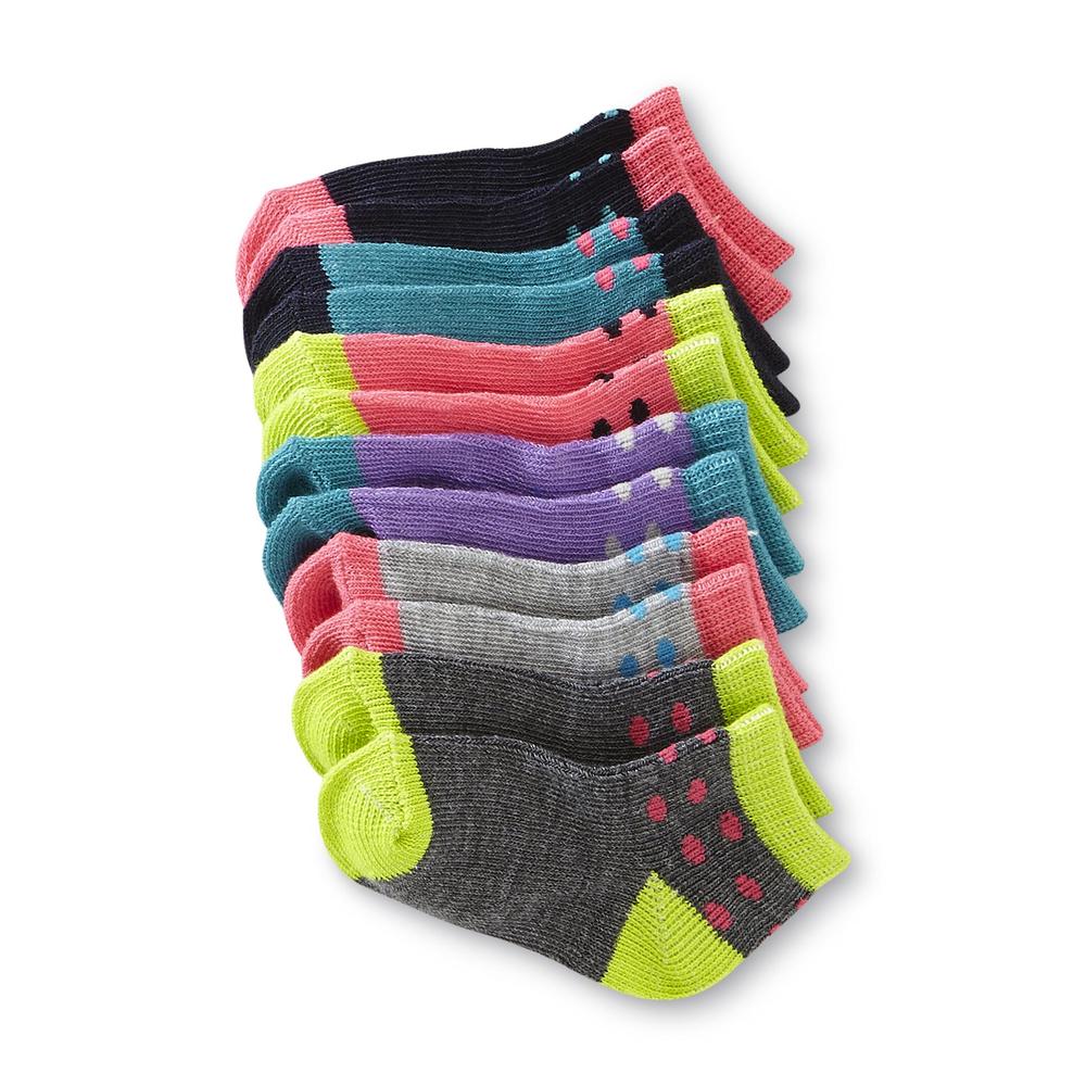 WonderKids Toddler Girl's 6-Pairs Low-Cut Socks - Colorblock & Dots