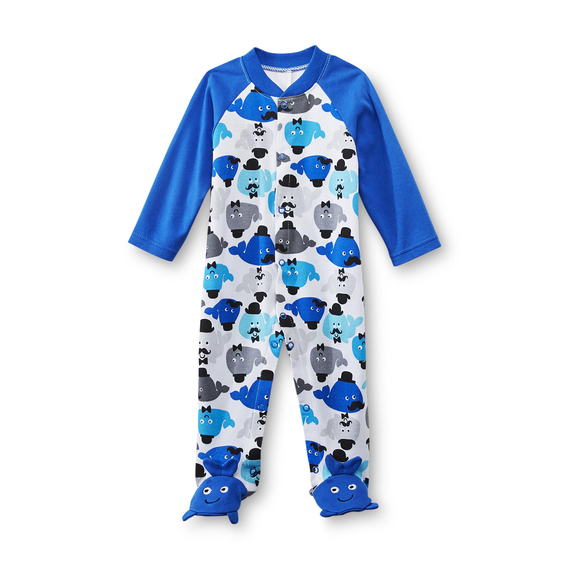 Little Wonders Newborn Boy's Footed Sleeper Pajamas - Whales