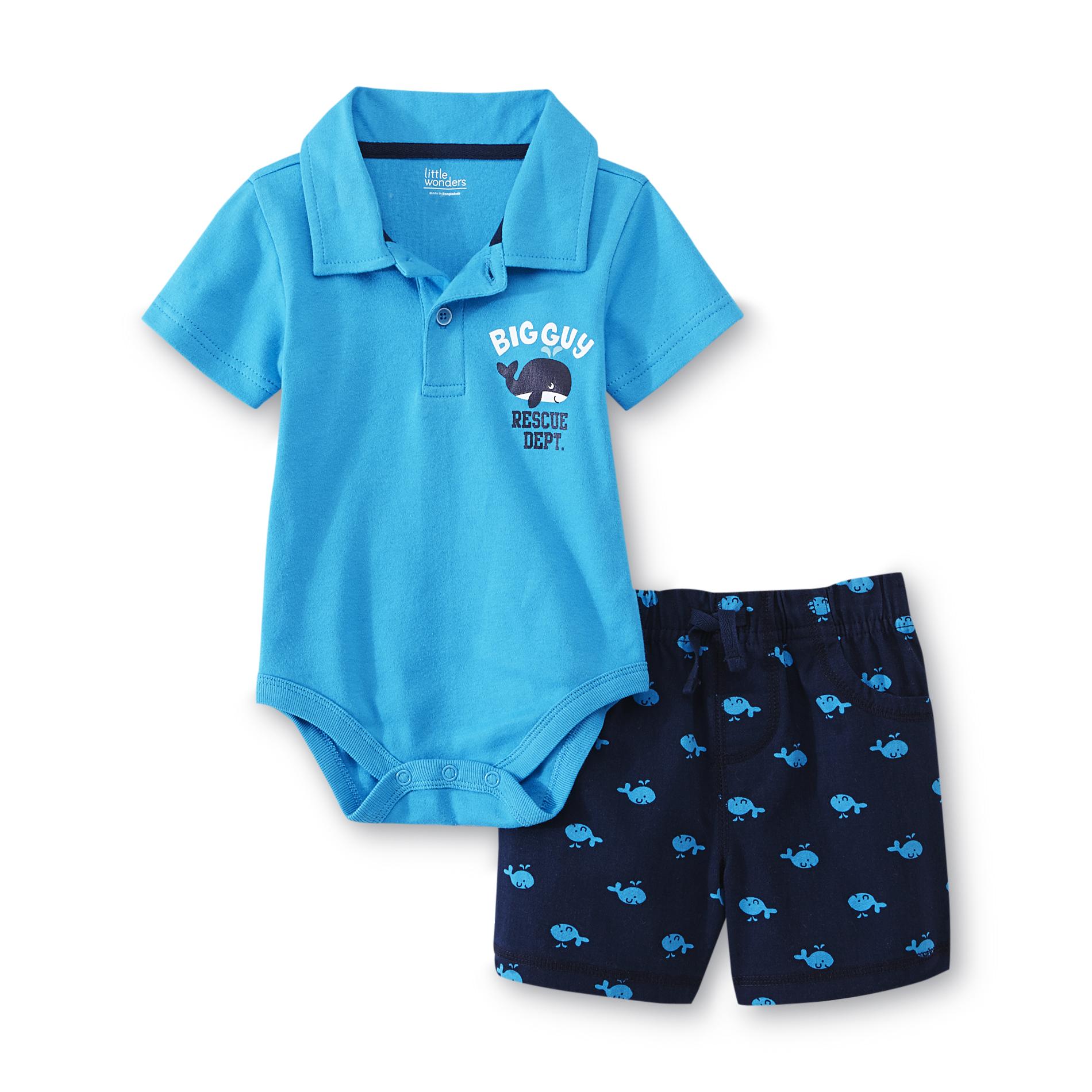 Little Wonders Newborn & Infant Boy's Polo Bodysuit & Shorts - Big Guy