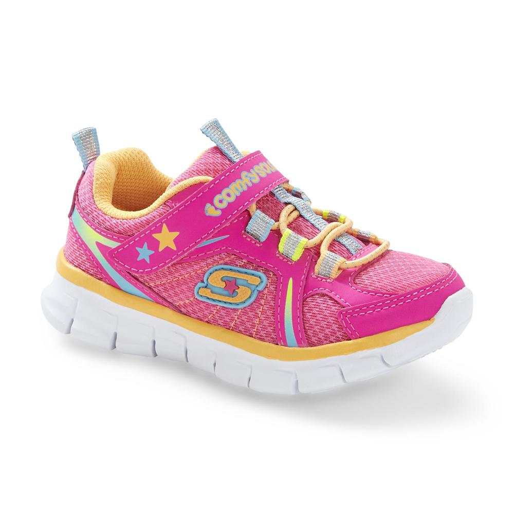 Skechers Toddler Girl's Synergy Lovespun Neon Pink/Orange Athletic Shoe