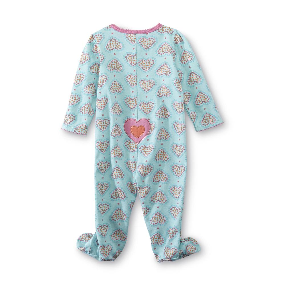 Little Wonders Newborn Girl's Sleeper Pajamas - Leopard-Print Hearts
