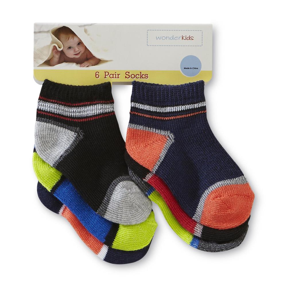 WonderKids Infant & Toddler Boy's 6-Pairs Ankle Socks - Colorblock