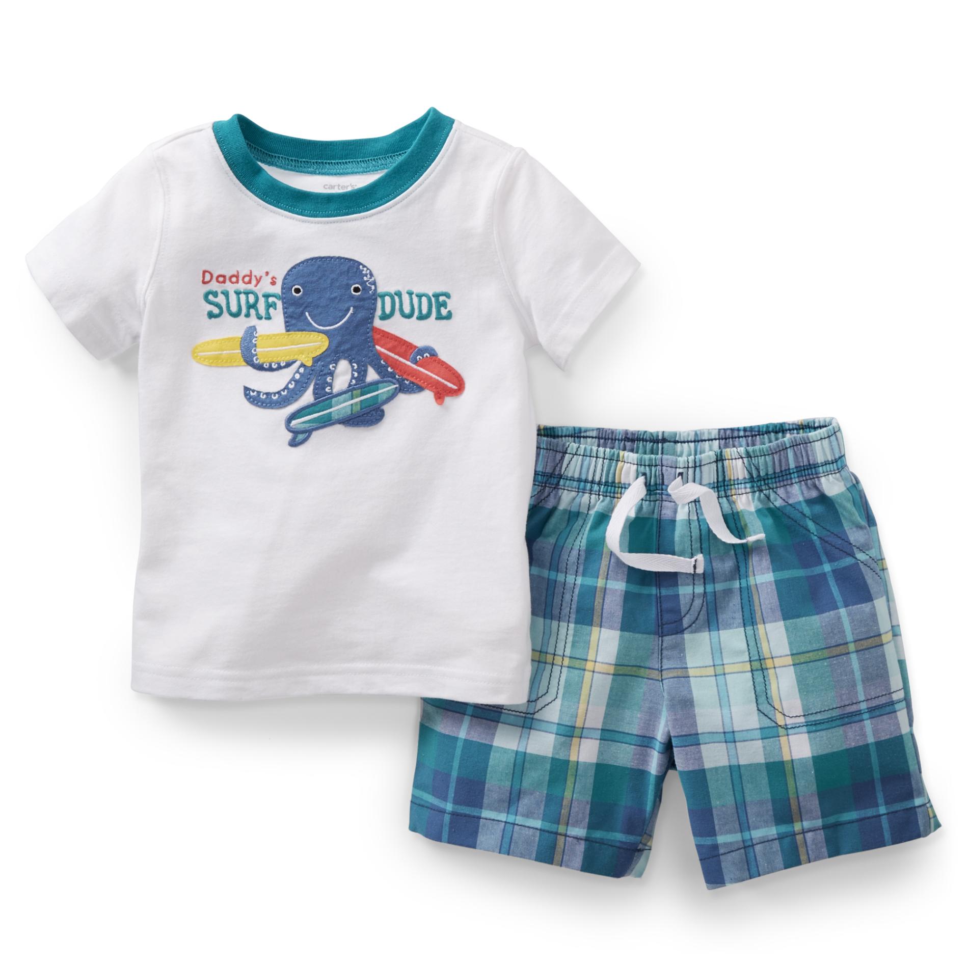Carter's Newborn & Infant Boy's Graphic T-Shirt & Shorts - Surf Octopus