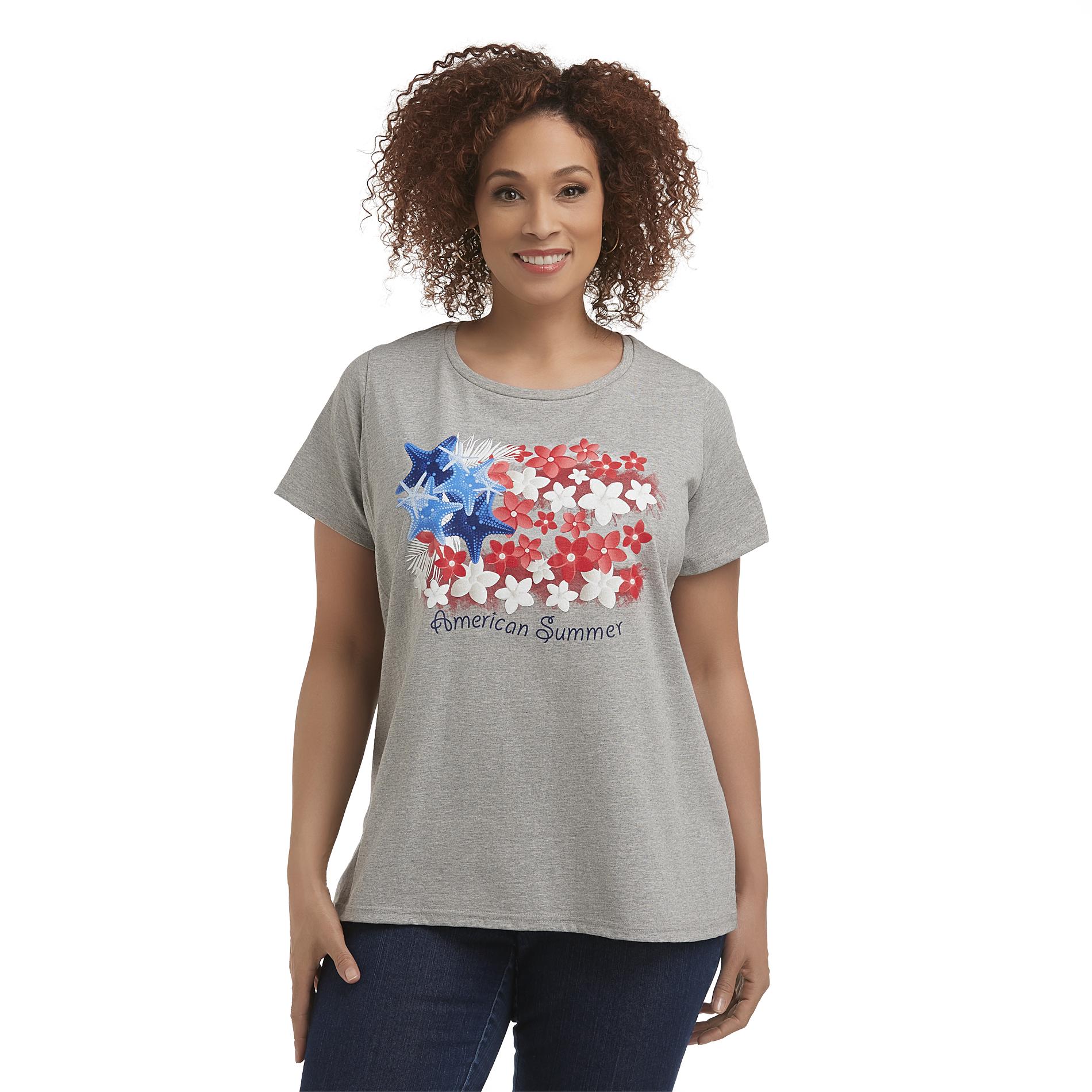 Holiday Editions Women's Plus Graphic T-Shirt - American Summer