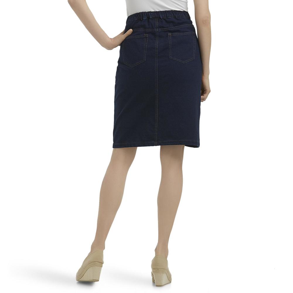 Jaclyn Smith Women's Knit Denim-Look Skirt