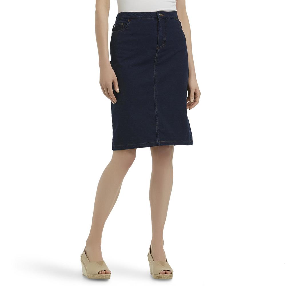 Jaclyn Smith Women's Knit Denim-Look Skirt