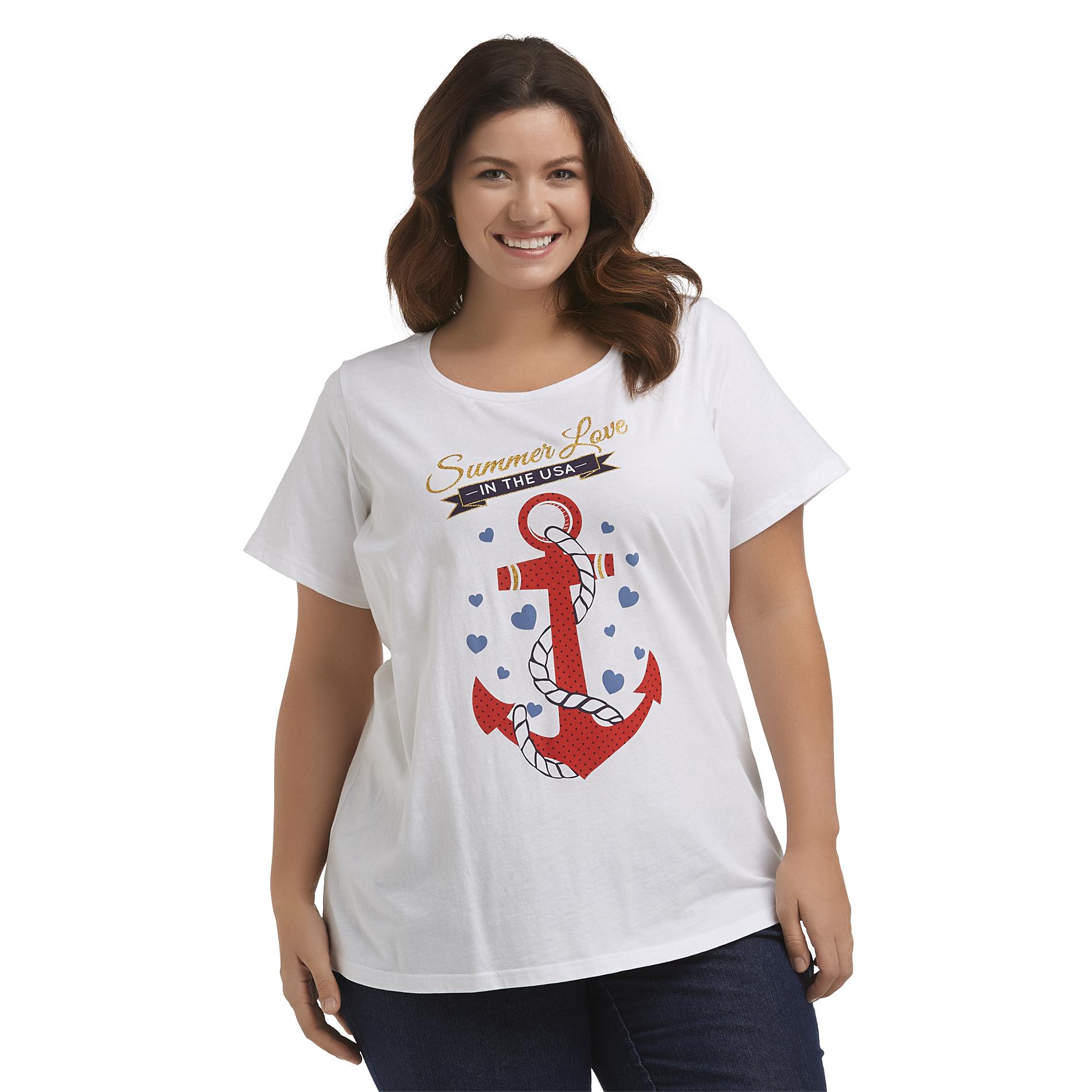 Holiday Editions Women's Plus Graphic T-Shirt - Summer Love
